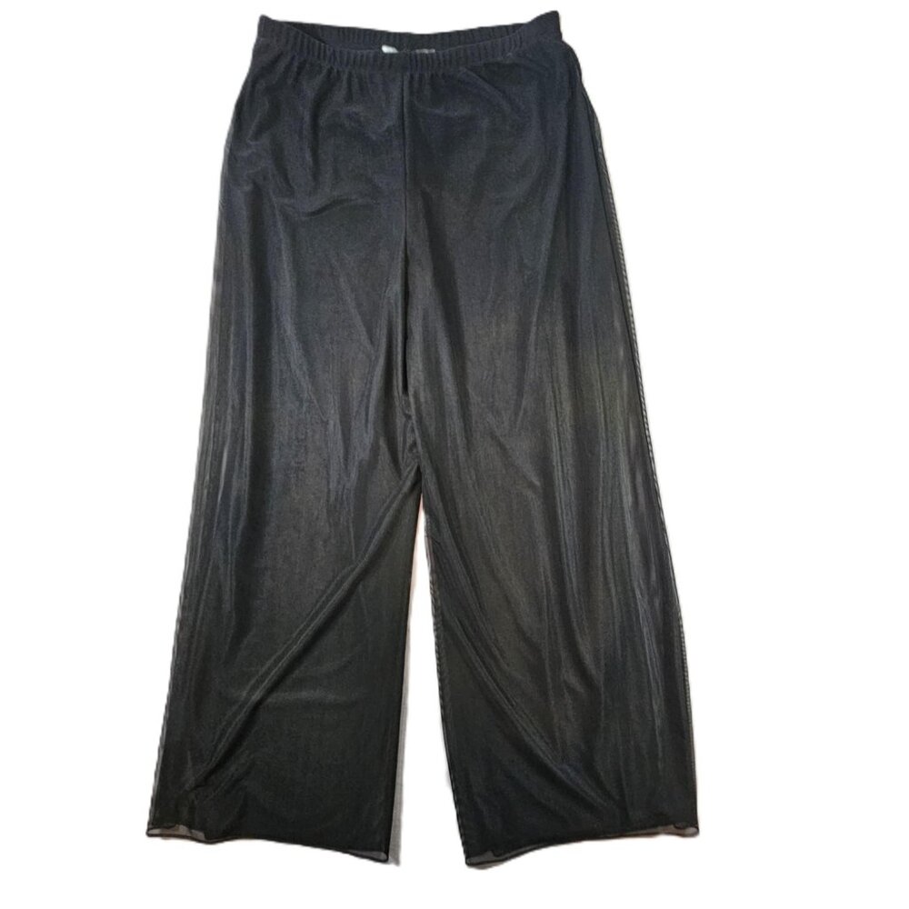 J. R. Nites Caliendo Vtg Wide Leg Palazzo Pants Sheer Overlay Women's 14 NWT